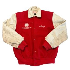 Vintage Sichel USA Wool Leather Varsity Jacket Embroidered Small 80s